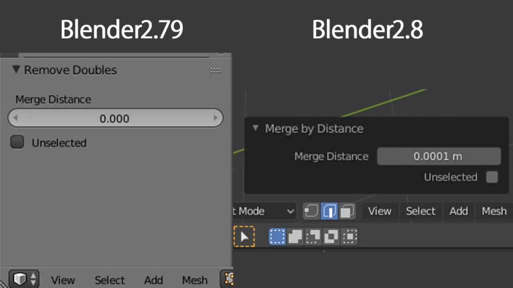 【Blender2.8】Remove Doublesはどこにいった？ 3DCG school
